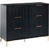 Beliani WALCOTT - Ladekast met 6 lades - Zwart - MDF