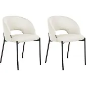 Beliani PENNY - Eetkamerstoel set van 2 - Lichtbeige - Polyester