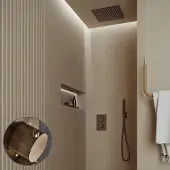 Saniclear Cube Stripes inbouw regendouche met inbouw douchekop 30x30cm verouderd messing