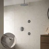 Saniclear Exclusive Curved inbouw regendouche 20cm met ronde massagejets en plafondarm RVS