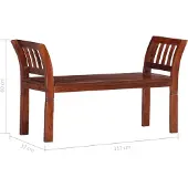 vidaXL Bank 111 cm massief acaciahout