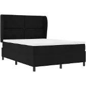 vidaXL Boxspringbed met matras, zwart, 140 x 200 cm, gestoffeerd