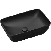 Ravak UNI - Opbouw wastafel 50x31 cm, zonder overloop, mat zwart XJX0D150000