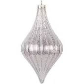Clayre & Eef Kerstbal Overig Ø 8x15 cm Zilverkleurig Glas Kerstballen