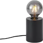 QAZQA Moderne tafellamp zwart 13cm - Cylinder