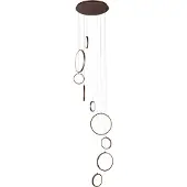QAZQA Design hanglamp donkerbrons 9-lichts incl. LED 3-staps dimbaar - Vide Anella