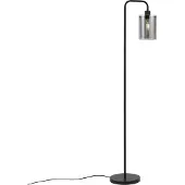 QAZQA Design vloerlamp zwart met smoke glas - Domo