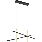 QAZQA Design hanglamp X zwart met goud incl. LED 3-staps dimbaar - Joy