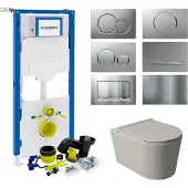 Salenzi Geberit up320 toiletset set 53 wandcloset civita mat grijs sigma drukplaat