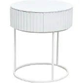 En.casa Bijzettafel Rill rond met lade 46x40 cm wit []