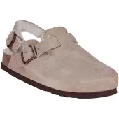 Scholl Klomp Women Fae Backstrap Suede Fur Dark Beige-Schoenmaat 38