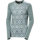 Helly Hansen Ondershirt Women Lifa Merino Midweight Graphic Crew Cactus Star Pixel Aop-XL