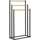 H&S Handdoekrek 45x23x85 cm Metaal/Bamboe/Zwart