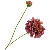 Silk-ka Kunstbloem-Zijde Bloemen Zinnia Tak Bruin-Roze 62 cm