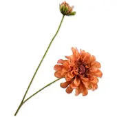 Silk-ka Kunstbloem-Zijde Bloemen Zinnia Tak Oranje 62 cm