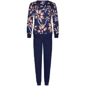 Pastunette Premium - Pyjama - Midnight Bloom - Katoen - Interlock - Donkerblauw - Maat 48