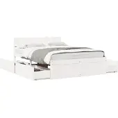 vidaXL Bedframe zonder matras massief grenenhout wit 120x200 cm