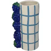 HD Collection Vase Grape Stoneware Blue 11x8x18.5cm