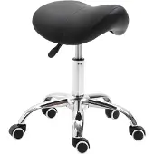 HOMCOM -Arbeitshock-PU, Nylon, Eisen, Schaumstoff-52L x 53B x 49-61H cm-Schwarz