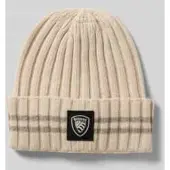 Blauer Beanie van een mix van viscose en kasjmier