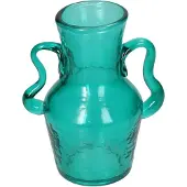 HD Collection Vaas Glas Turkoois 11x11x13.5cm