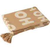 J-Line Blanket hohoho polyester white/beige