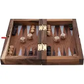 Engelhart Schaak/Backgammon Opklapbaar Klein – Houten 2-in-1 Bordspel – Schaakspel & Backgammon – Klassiek Strategiespel – 2 Spelers – Compact Reisformaat –