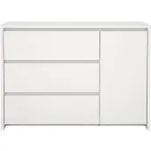 Ebuy24 Next kommode 1 deur 3 lades wit.
