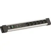 Bachmann CONNECTUS 6xUTE, 1xGVS, 1xSchakelaar, 2,0 meter, CEE7/7, grijs