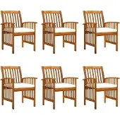 vidaXL Tuinstoelen 6 stuks met kussens, massief acaciahout