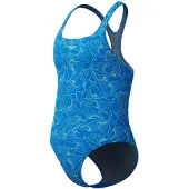 Speedo Hyperboom Allover Swimsuit Blauw 15-16 Years Meisje