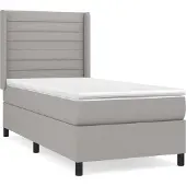 Syfax Boxspring met matras stof lichtgrijs 90x200 cm