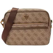 GUESS Schoudertas 'MILANO CROSSBODY DOUBLE ZIP' beige / bruin