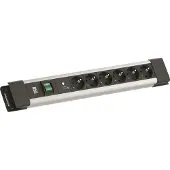 Bachmann CONNECTUS 6xCEE7/3, 1xSPD-Plus 1xschakelaar 2,0 m CEE7/7 grijs