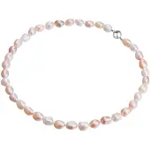 Valero Pearls Ketting pink / zilver / wit