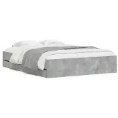 vidaXL Bedframe met lades bewerkt hout betongrijs 150x200 cm