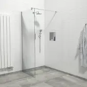 Van Marcke Inloopdouche - 80x200cm - veiligheidsglas - band mat glas - anti kalk - chroom 20005669