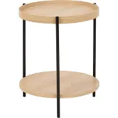 Beliani LANDER - Bijzettafel - Lichtbruin/Zwart - Hout