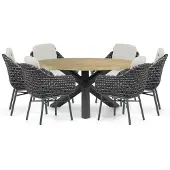 Santika Furniture Santika Yovan/Rockville 160 cm dining tuinset 7-delig