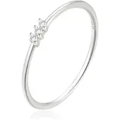 Elenza AMS Elenza Thin .925 Zilveren Ring met Drie Zirconia's – 1mm-16mm
