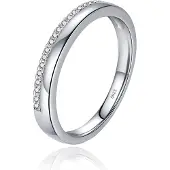Elenza AMS Elenza Sterling .925 Zilveren Klassieke Band met Zirkonia-16mm