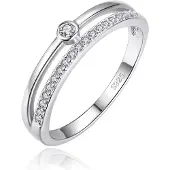 Elenza AMS Elenza Sterling .925 Zilveren Solitair Ring met Zirkonia-16mm