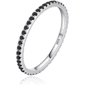Elenza AMS Elenza Sterling .925 Zilveren Eternity Ring met Zwarte Zirkonia-19mm