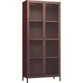 En.casa Vitrinekast Säkylä 180x80x35 cm bordeaux rood []