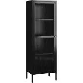 En.casa Vitrinekast Säkylä 150x50x35 cm zwart []