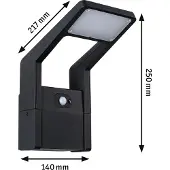 Paulmann Juntea PIR 94859 LED-buitenlamp (wand) LED 11 W Antraciet