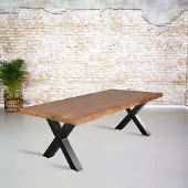Gister&Vandaag Eettafel mangohout | X-poot, Rechthoek, Eetkamertafel mangohout X-poot