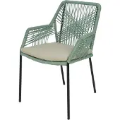 BUITEN living Seville dining tuinstoel stapelbaar | touw + staal | mint 1 persoon