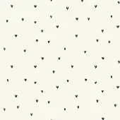 Next vliesbehang Ditsy Heart zwart wit 10mx52cm