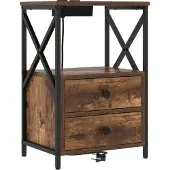 vidaXL Nachtkastje Rook Eiken 40 x 31 x 60 cm Bewerkt hout